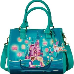 Loungefly Tangled Rapunzel castle Crossbody Purse
